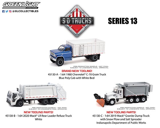 1/64 GREENLIGHT SORTIMENTO S.D. TRUCKS SERIE 13