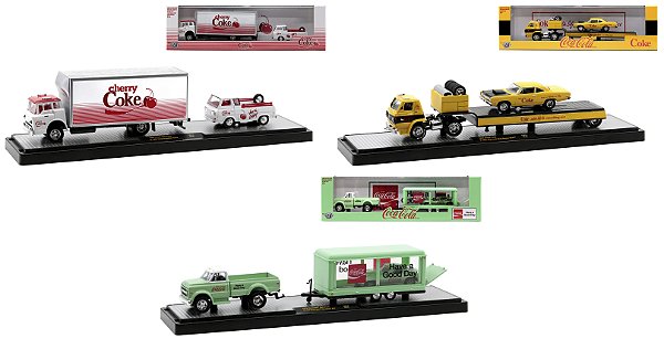 1/64 M2 MCHINES SORTIMENTO COCA COLA AUTO TOW HAULERS