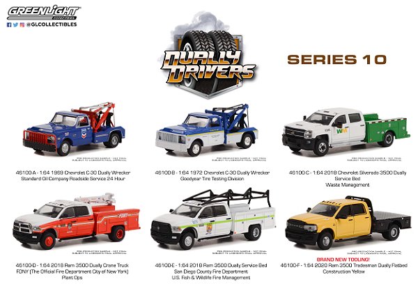 1/64 GREENLIGHT SORTIMENTO DUALLY DRIVERS SERIE 10