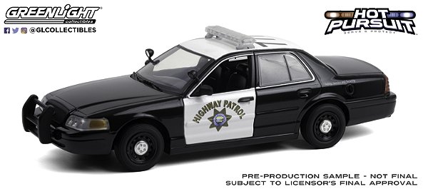 1/24 GREENLIGHT 2008 FORD CROWN VICTORIA POLICE HOT PURSUIT