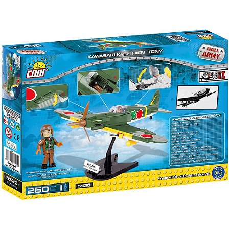 AVIÃO MILITAR  KAWASAKI KI-61II BLOCOS DE MONTAR COM  260 PÇS