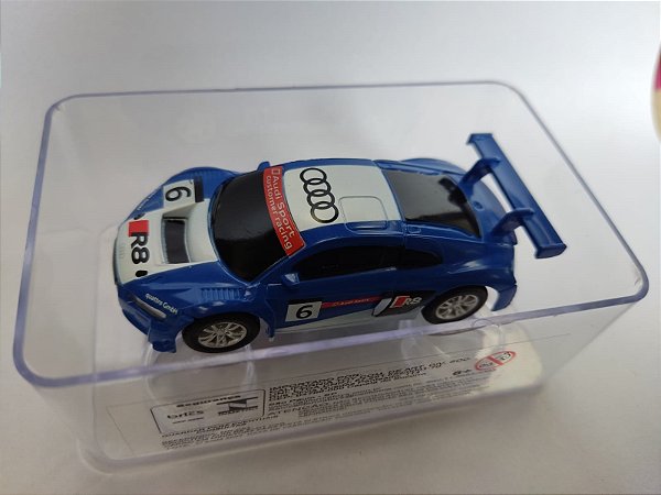 AUDI R8 AZUL PARA PISTA ELÉTRICA  1/64