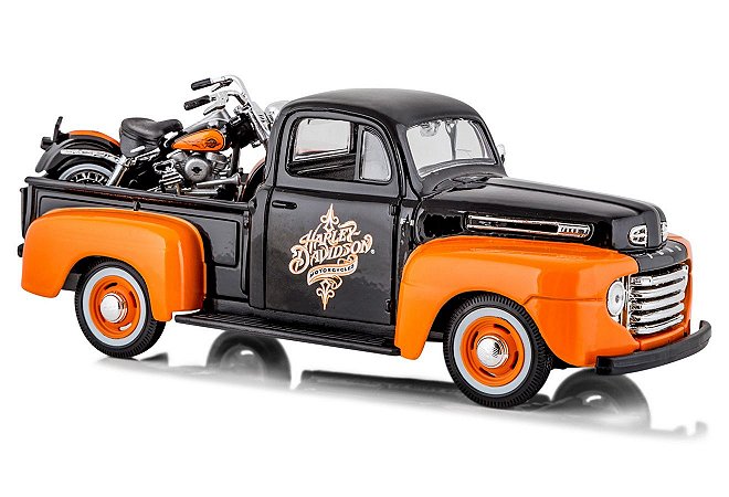 1958 FORD F-1 PICKUP + MOTO HARLEY FLH DUO GLIDE 1/24