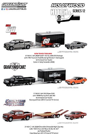 1/64 GREENLIGHT SORTIMENTO HITCH & TOW SERIE 12