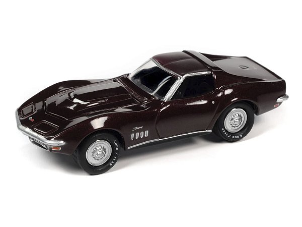 1/64 JOHNNY LIGHTNING 1969 CHEVY CORVETTE BURGUNDY