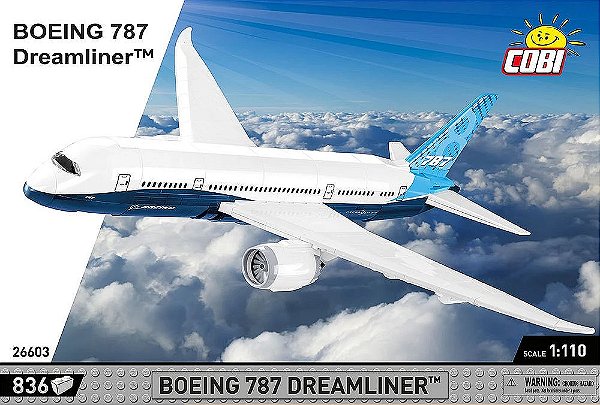 AVIÃO COMERCIAL BOEING 787 DREAMLINER BLOCOS PARA MONTAR COM 836 PCS