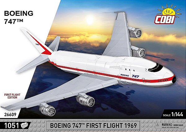 AVIÃO COMERCIAL BOEING 747 1969 FIRST FLIGHT BLOCOS PARA MONTAR COM 1051 PCS