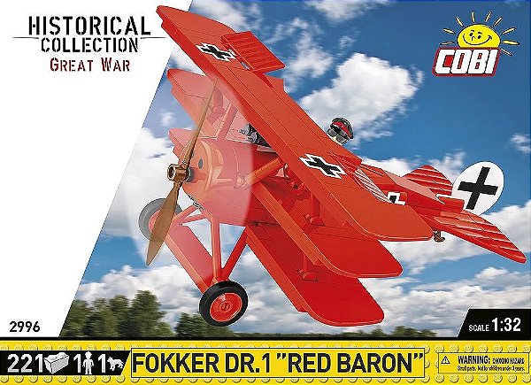 AVIÃO FOKKER DRI BARÃO VERMELHO BLOCOS PARA MONTAR COM 221 PCS