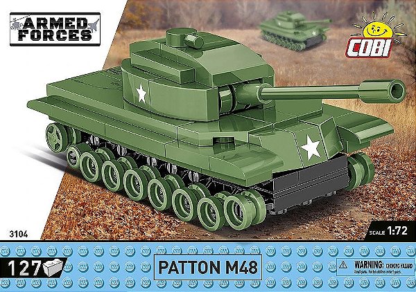 TANQUE MILITAR AMERICANO PATTON M48 BLOCOS PARA MONTAR COM 127 PCS