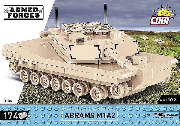 TANQUE MILITAR AMERICANO ABRAMS M1A2 BLOCOS PARA MONTAR COM 174 PCS