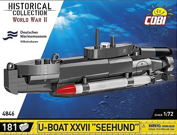 SUBMARINO ALEMÃO U-BOAT XXVII SEEHUND  BLOCOS PARA MONTAR COM 181 PCS