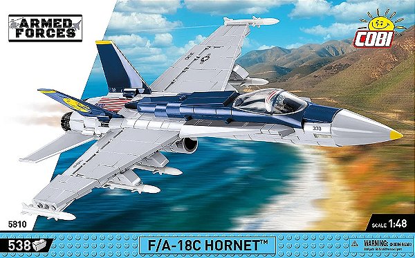AVIÃO MILITAR AMERICANO F/A -18C HORNET BLOCOS PARA MONTAR COM 538 PCS