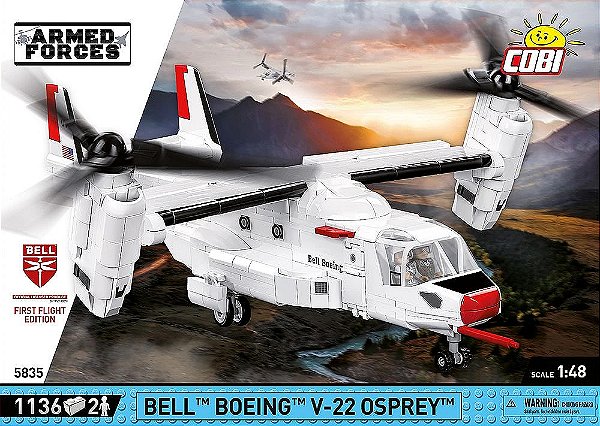 AVIÃO MILITAR AMERICANO BELL BOEING V-22 FIRST FLIGHT BLOCOS PARA MONTAR COM 757 PCS