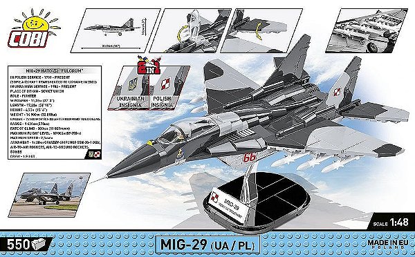 AVIÃO MILITAR UCRANIANO MIG-29 FULCRUM BLOCOS PARA MONTAR COM 550 PCS