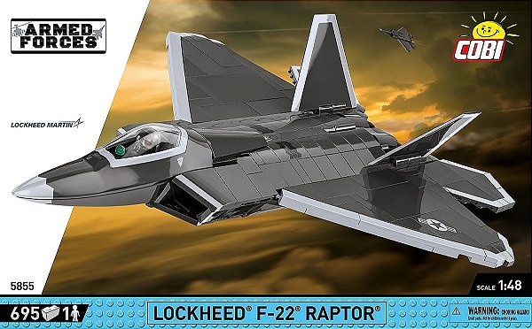AVIÃO MILITAR AMERICANO F-22 RAPTOR LOCKHEED BLOCOS PARA MONTAR COM 695 PCS