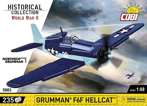 AVIÃO MILITAR AMERICANO F6F HELLCAT GRUMMAN BLOCOS PARA MONTAR COM 235 PCS