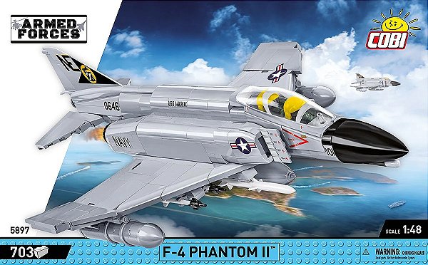 AVIÃO MILITAR AMERICANO F-4 PHANTOM II PARA MONTAR COM 703 PCS
