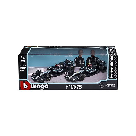 1/43 F-1 2024 MERCEDES-AMG W16 PACK COM 2 PILOTOS /#44 HAMILTON E #63 RUSSELL