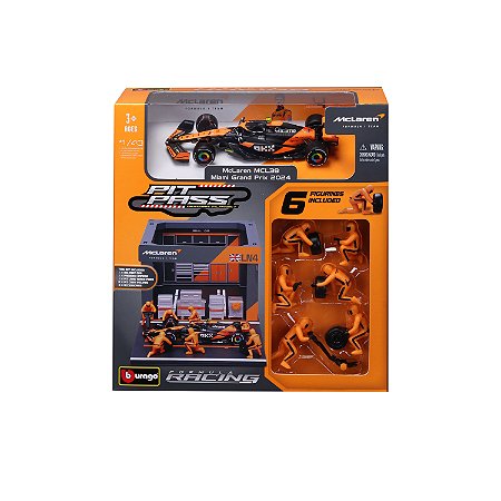 1/43 DIORAMA PIT STOP COM ACESSORIOS F-1 2024 MCLAREN MCL38 #4 NORRIS