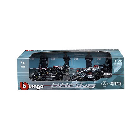 1/43 F-1 MERCEDES-AMG PACK COM 4 CARROS TEMPORADA 2021, 2022 E 2023 HAMILTON E RUSSELL