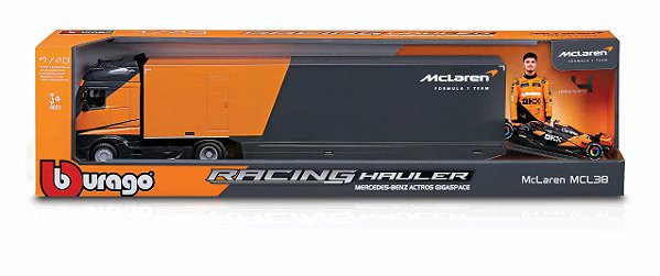 1/43 CAMINHÃO DE TRANSPORTE F-1 2024 MCLAREN MCL38 #4 NORRIS