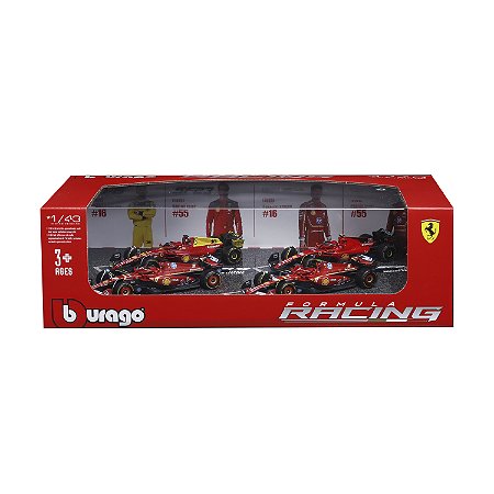 1/43 F-1 FERRARI PACK COM 4 CARROS TEMPORADA 2022 E 2023 MONZA ITALIA LECLERC E SAINZ