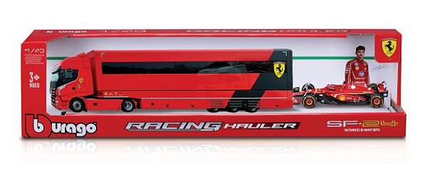 1/43 CAMINHÃO DE TRANSPORTE F-1 2024 FERRARI SF-24 #16 LECLERC