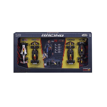 1/43 SET 4 CARROS F-1 RED BULL RACING VERSTAPPEN TETRA CAMPEÃO