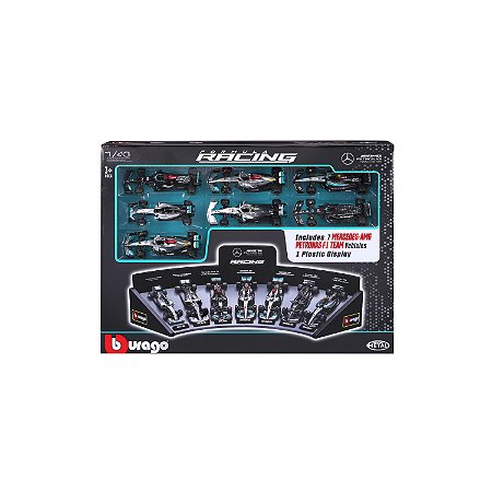 1/43 SET CONJUNTO COM 7 CARROS F-1 MERCEDES AMG