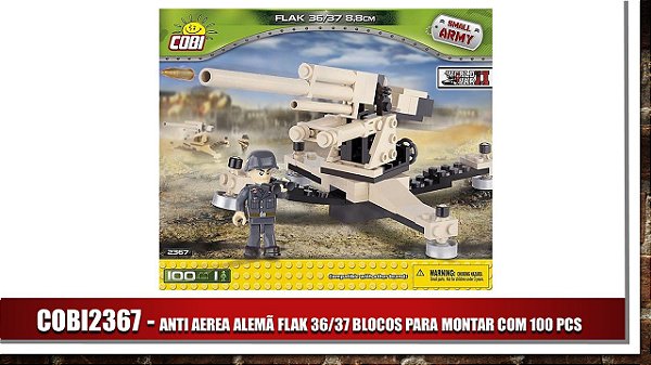 ANTI AEREA ALEMÃ FLAK 36/37 BLOCOS PARA MONTAR COM 100 PCS