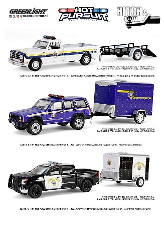 1/64 GREENLIGHT SORTIMENTO HOT PURSUIT HITCH & TOW SERIES 1 HOBBY EXCLUSIVE