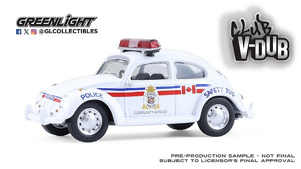 1/64 GREENLIGHT VOLKSWAGEN FUSCA CANADA POLICE COMMUNITY CLUB V-DUB SERIES 21