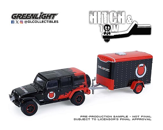 1/64 GREENLIGHT 2012 JEEP WRANGLER + CARGO TRAILER HITCH & TOW SERIES 33