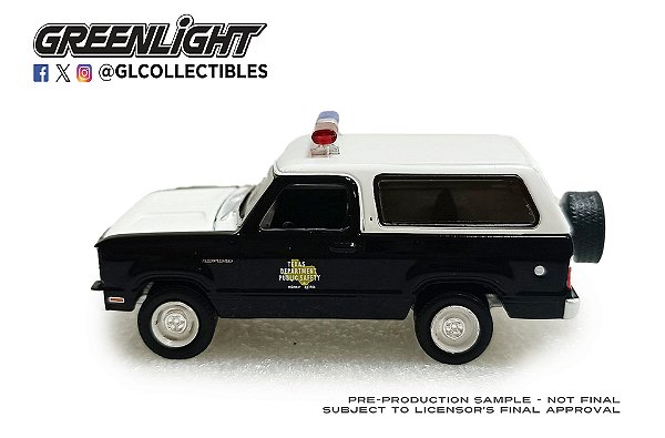 1/64 GREENLIGHT 1978 DODGE RAMCHARGER TEXAS SAFETY HOBBY EXCLUSIVE