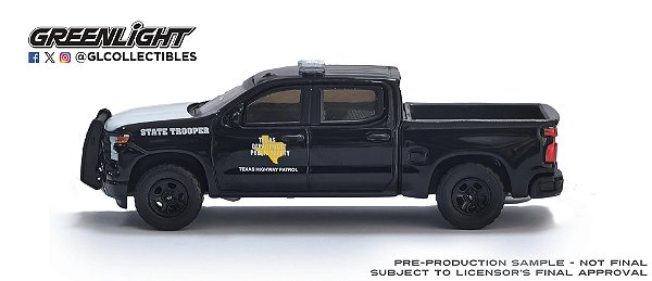 1/64 GREENLIGHT 2023 CHEVROLET SILVERADO TEXAS SAFETY HOBBY EXCLUSIVE