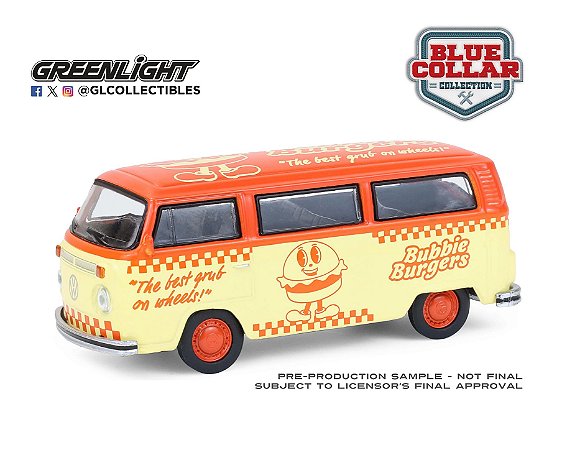 1/64 GREENLIGHT 1975 VOLKSWAGEN KOMBI 2 FOOD TRUCK BLUECOLLAR COLLECTION SERIES 14 (GRECAR1/64)