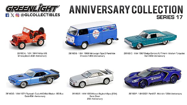 1/64 GREENLIGHT SORTIMENTO ANNIVERSARY COLLECTION SERIES 17