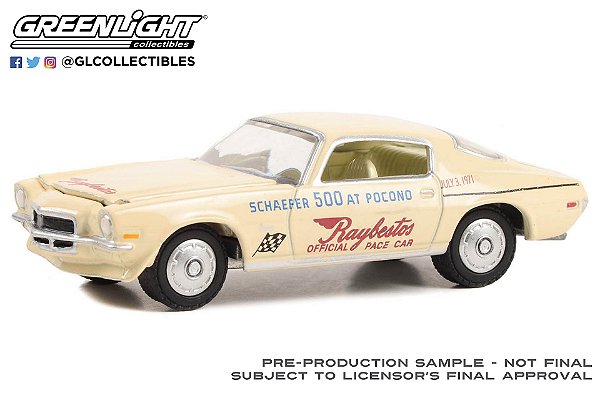 1/64 GREENLIGHT 1971 CHEVROLET CAMARO 1971 SCHAEFER 500 HOBBY EXCLUSIVE