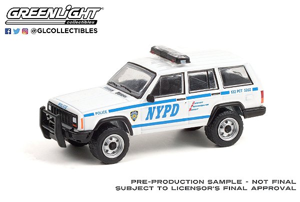 1/64 GREENLIGHT 1997 JEEP CHEROKEE NYPD HOT PURSUIT SERIES 38