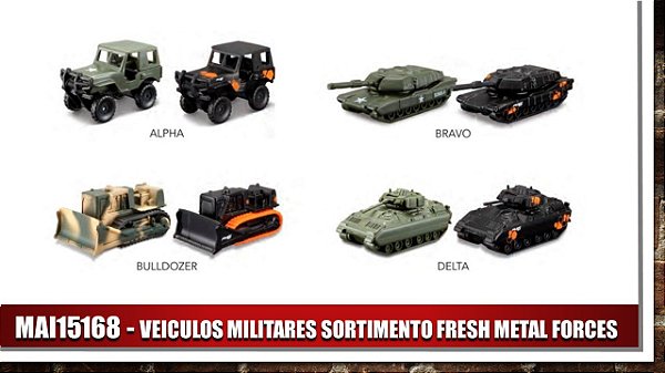 VEICULOS MILITARES SORTIMENTO FRESH METAL FORCES