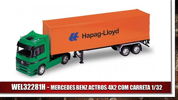 1:32 CAMINHÃO MERCEDES BENZ ACTROS CONTEINER 4X2