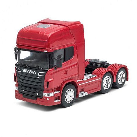 Miniatura Caminhão Scania V8 R730 Carreta Baú Escala 1-64