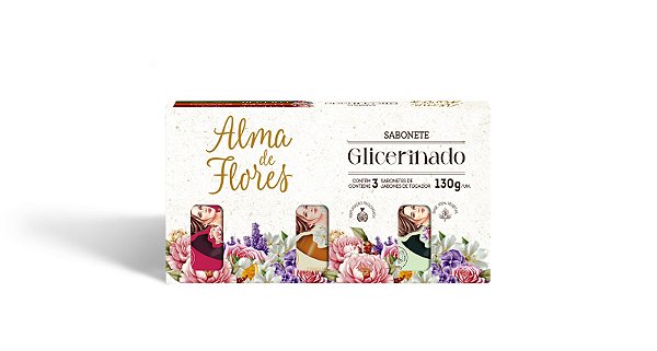 ESTOJO ALMA DE FLORES GLICERINADOS 3 SABONETES