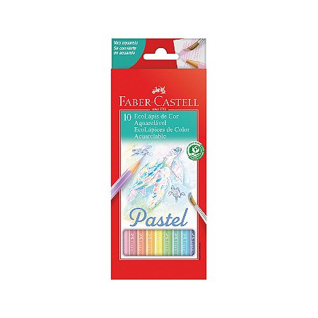 Lápis de cor Aquarelável Pastel 10 cores Faber-Castell