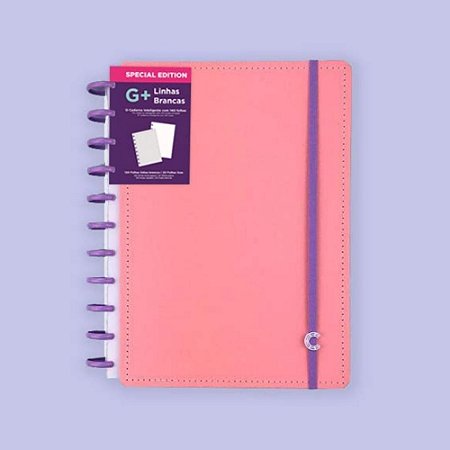 Caderno Inteligente G+ Linhas Brancas Rose Rosé