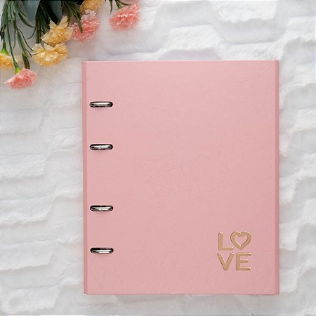 Caderno Argolado Fichário Pink Love 4501-2 Ótima Gráfica