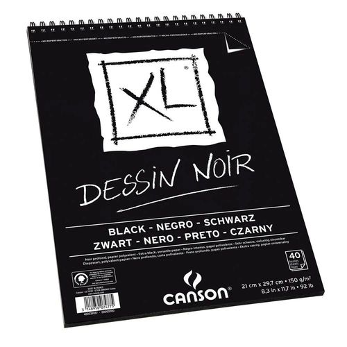 Bloco Desenho A4 XL Preto Design Noir Canson 150g 40fls