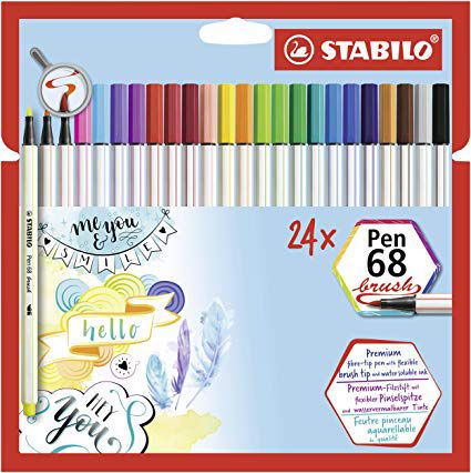 Caneta Brush Stabilo Pen 68 Estojo com 24 cores