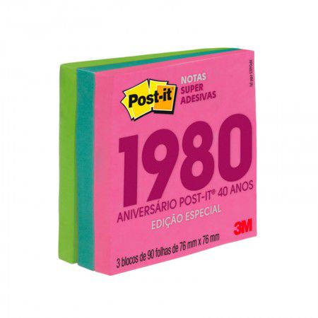 Bloco Post-it Coleção Anos 1980 76x76 270 folhas