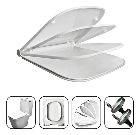Assento Sanitário Soft Close Slim Quadra Elegance
